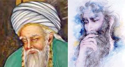 صورة متخيلة لحافظ وأخرى لجلال الدين الرومي